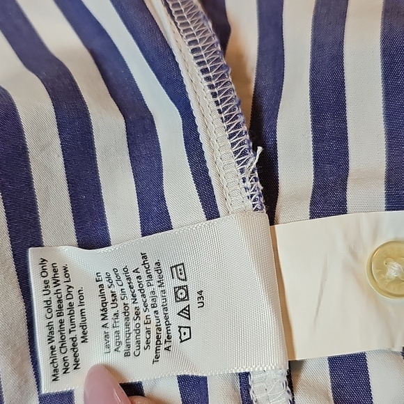 NWT FREE ASSEMBLY STRIPED LONG SLEEVE BELTED BUTTON-UP SHIRT DRESS - Picture 15 of 15